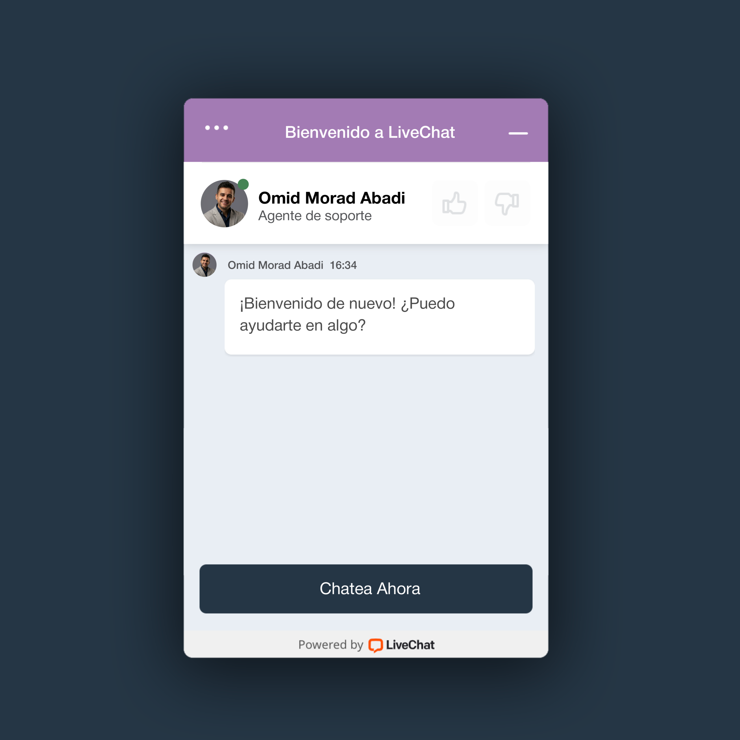 Soporte de ventas de COBA a través de Live Chat