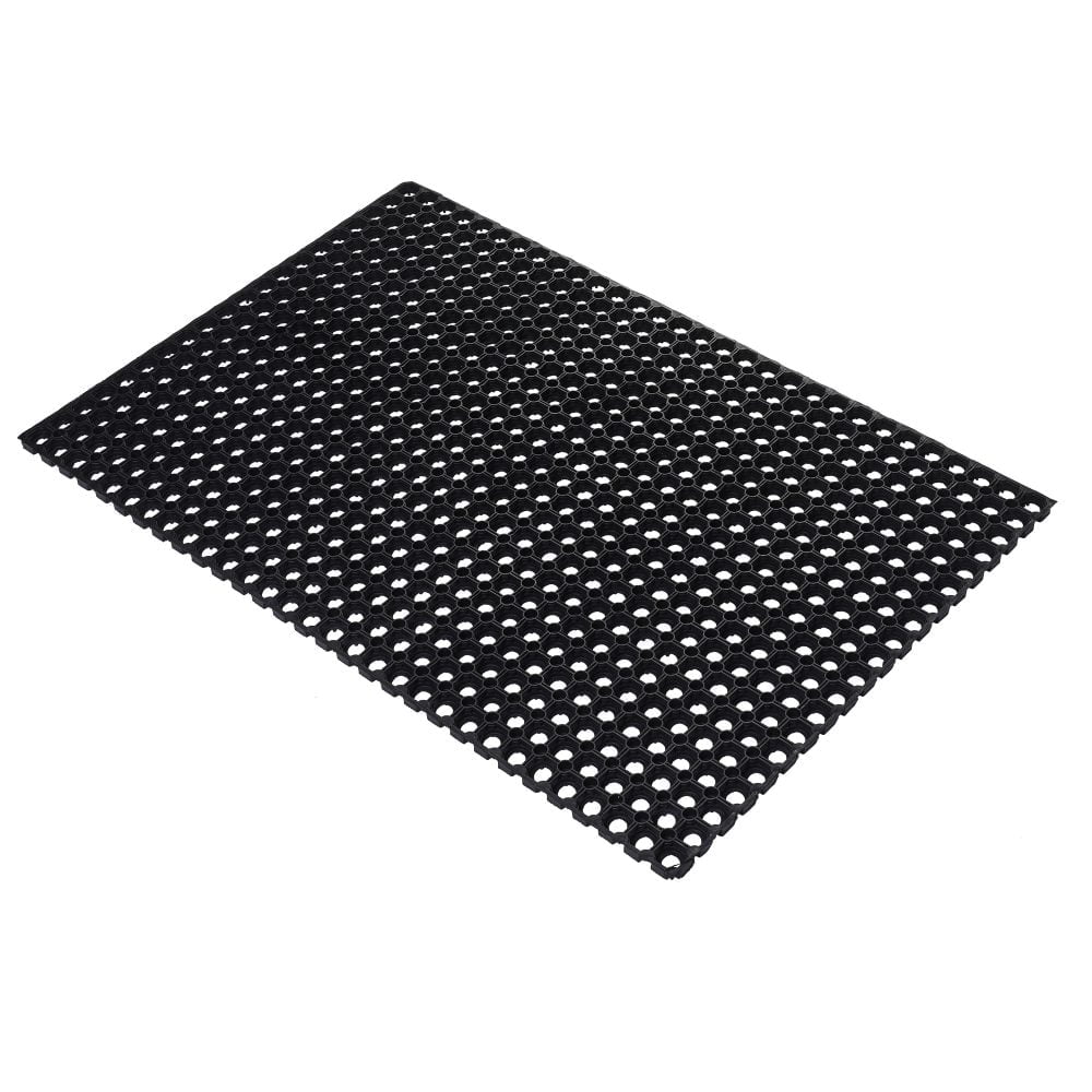 Isolated-image-of-a-black-rubber- Ringmat-Honeycomb-on-a-white- background