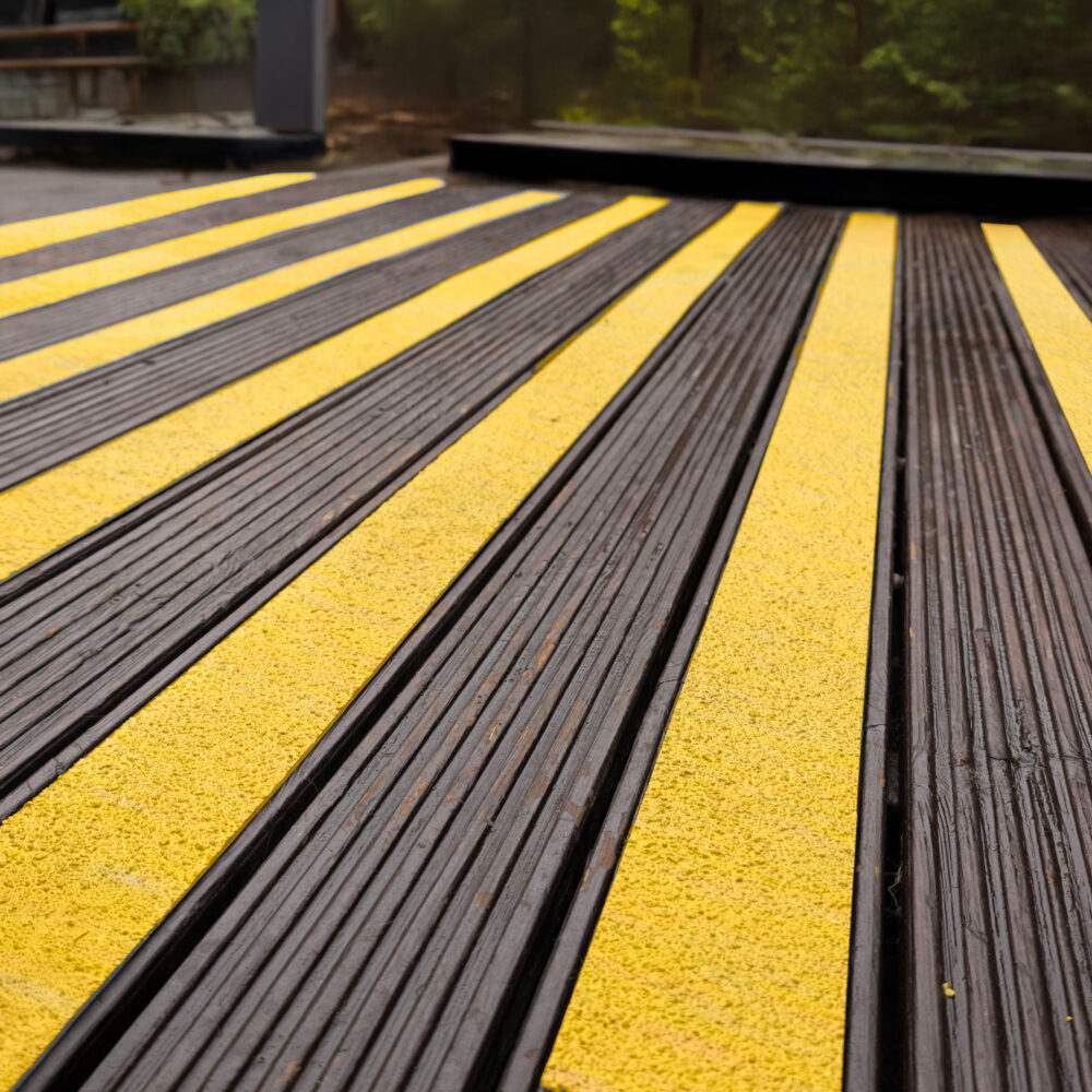 Yellow Decking Strips 90 mm (application)