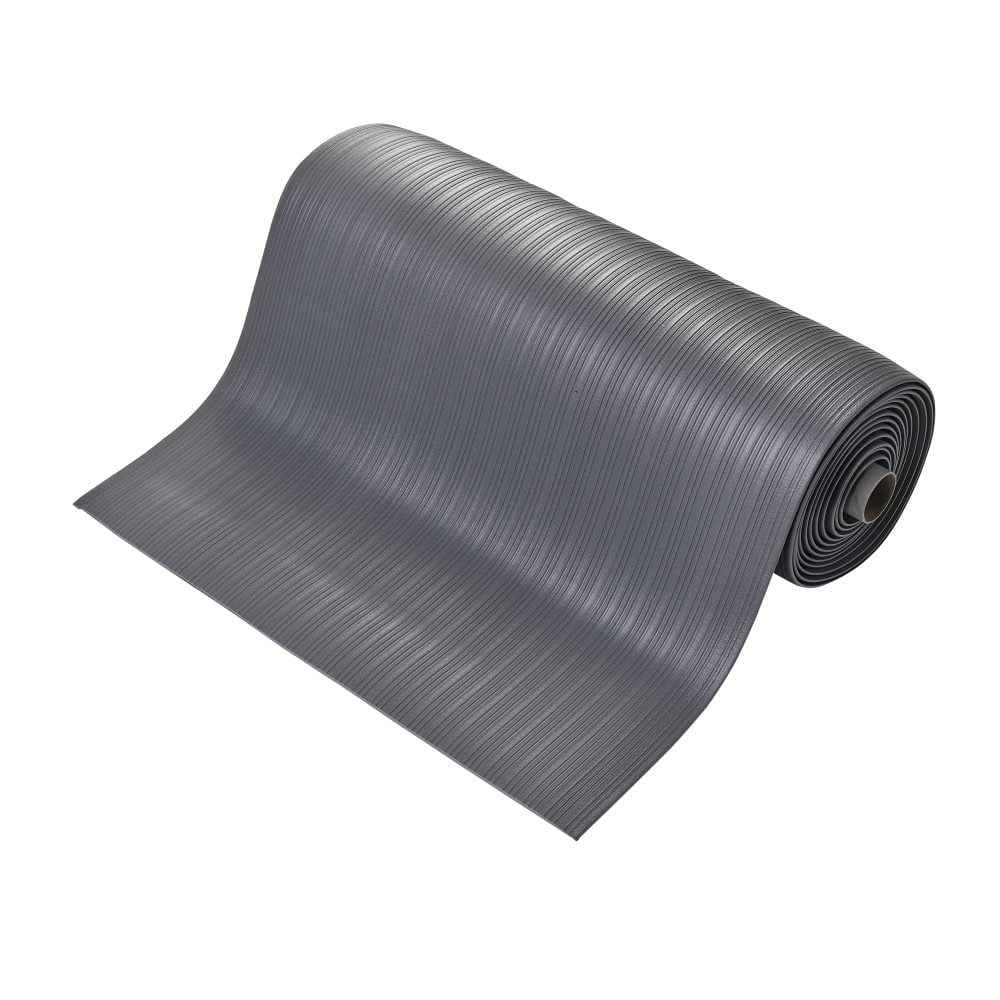 Isolated-image-of-a-grey-anti-fatigue- orthomat-ribbed-on-a-white- background