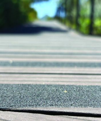 Anti-slip tape for outdoor walkways